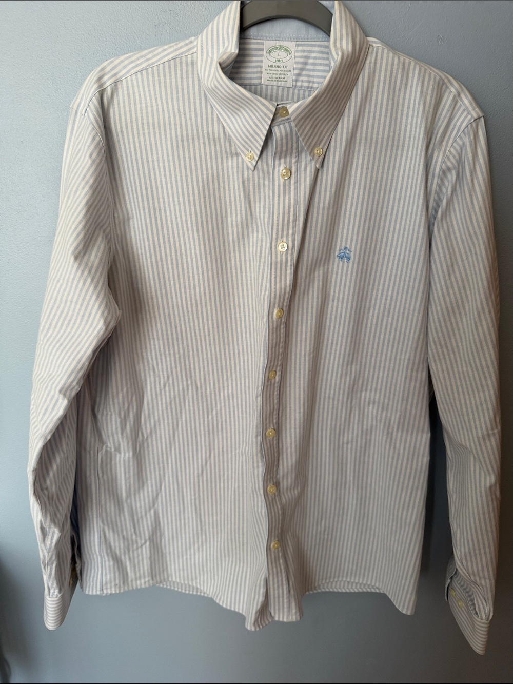 Size L Brooks Brothers Milano Striped Button-Down Dress Shirt